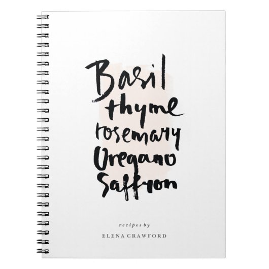 Carnet de typographie de brosse Herbes (Devant)