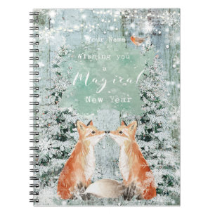 carnet de vacances de nouvelle année de renard de
