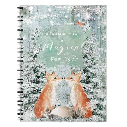 carnet de vacances de nouvelle année de renard de (Devant)