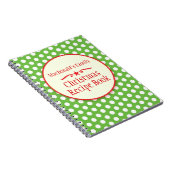 Carnet de vert de point de polka de recette de (Côté Droit)