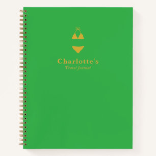 Carnet de voyage personnalisé moderne vert