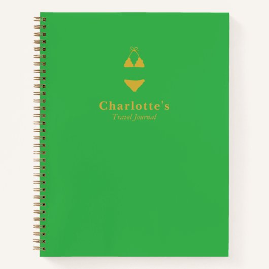 Carnet de voyage personnalisé moderne vert (Devant)