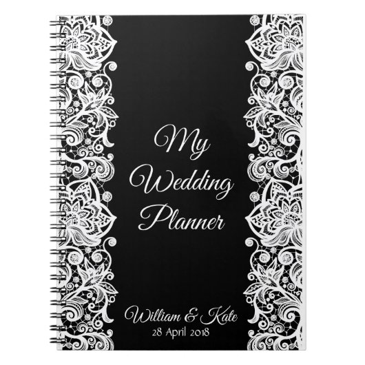 Carnet de Wedding planner de dentelle personnalisé (Devant)