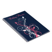 Carnet de Wedding planner de la marine rose blanc (Côté Droit)