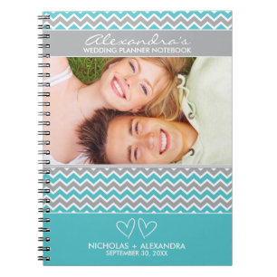 Carnet de wedding planner de motif de Chevron