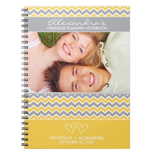 Carnet de wedding planner de motif de Chevron (Devant)