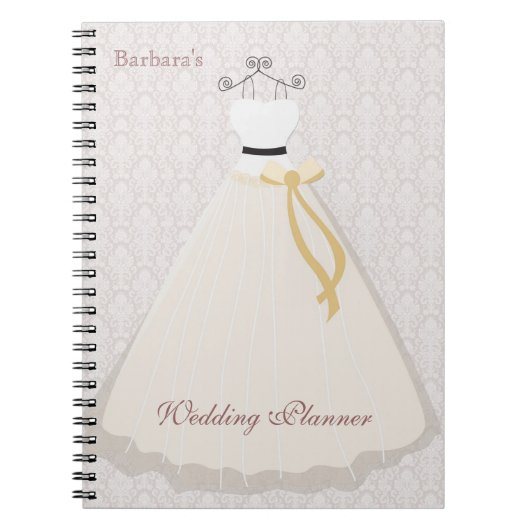 Carnet de wedding planner de silhouette de robe de (Devant)