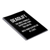 Carnet Deadlift - Funny Gym - Novelty Workout (Côté Droit)