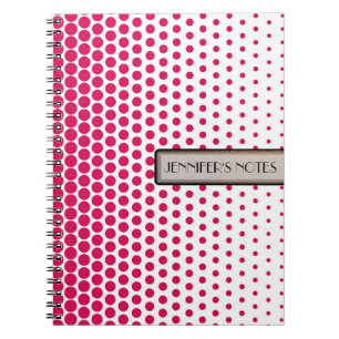 Carnet Debian Rouge à pois Élégant Moderne Blanc