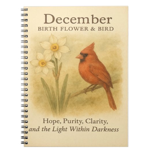 Carnet December Birthday Christian Cardinal Bible Verse I (Devant)