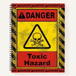 Carnet Déchets chimiques toxiques, crâne de broyage, risq