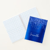 Carnet Déchets Royal Blue Parties scintillant Nom du glam (Intérieur)