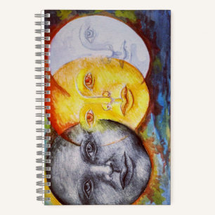 Carnet d'éclipse de lune de soleil d'art original