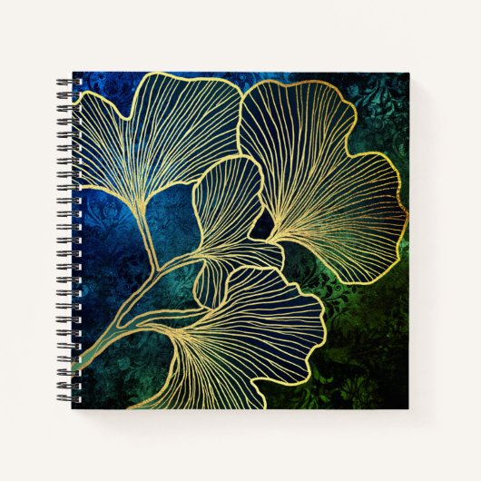 Carnet Déco feuille or (Devant)