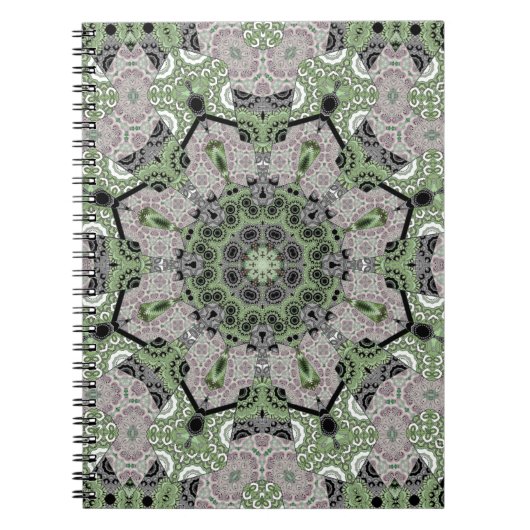 Carnet Déco noir gris vert gris abstrait (Devant)