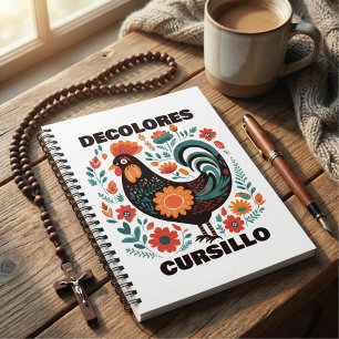Carnet DeColores Cursillo Art Populaire Coq Foncé Coloré