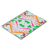 Carnet Décor Boho Aquarelle. Coussin bleu Boho. Aquarelle (Côté gauche)