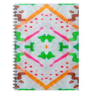 Carnet Décor Boho Aquarelle. Coussin bleu Boho. Aquarelle