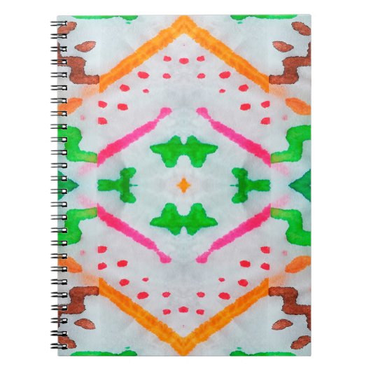 Carnet Décor Boho Aquarelle. Coussin bleu Boho. Aquarelle (Devant)
