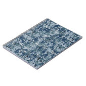 Carnet Décor Camouflage Pixels numériques bleu marine (Côté gauche)