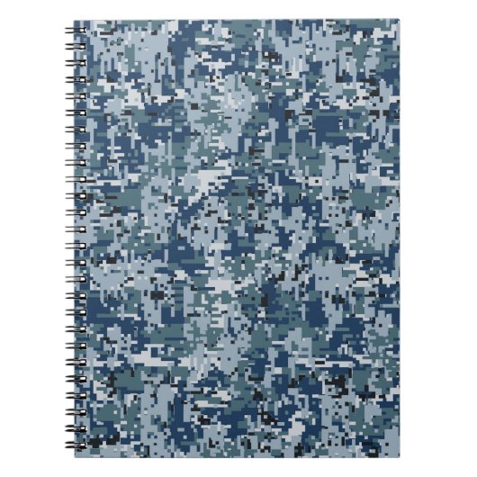 Carnet Décor Camouflage Pixels numériques bleu marine (Devant)