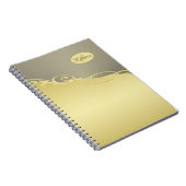 Carnet Décor de luxe sur or & argent, Monogramme (Côté Droit)