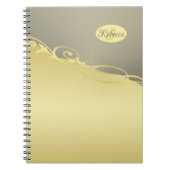 Carnet Décor de luxe sur or & argent, Monogramme (Devant)