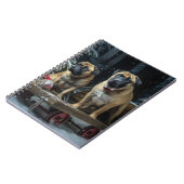 Carnet Décor de Noël Bullmastiff Snowy Sleigh (Côté gauche)