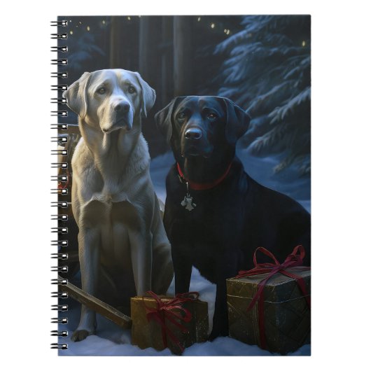 Carnet Décor de Noël de Labrador Snowy Sleigh (Devant)
