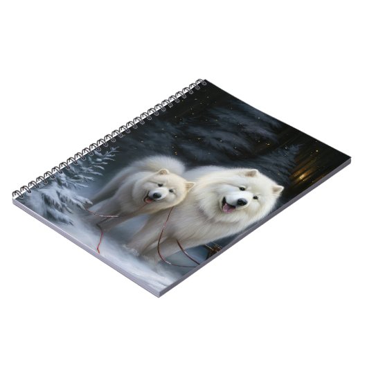 Carnet Décor de Noël Samoyed Snowy Sleigh (Côté gauche)
