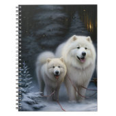 Carnet Décor de Noël Samoyed Snowy Sleigh (Devant)