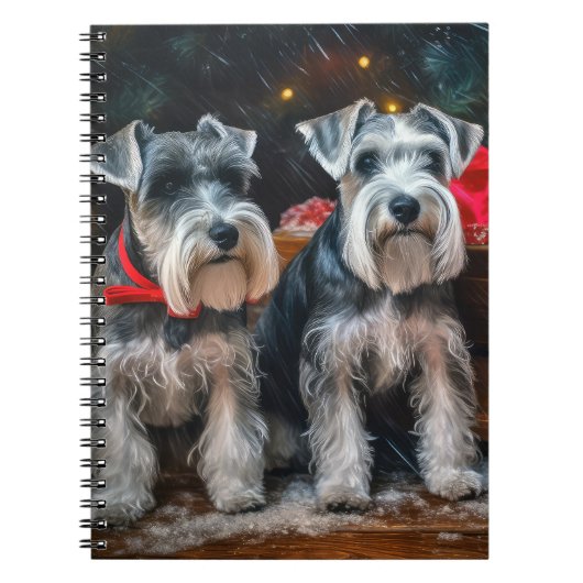 Carnet Décor de Noël Schnauzer Snowy Sleigh (Devant)