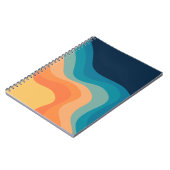 Carnet Décor de style rétro des vagues (Côté gauche)