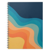 Carnet Décor de style rétro des vagues (Devant)