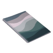 Carnet Décor de vagues de style rétro violet et turquoise (Côté Droit)