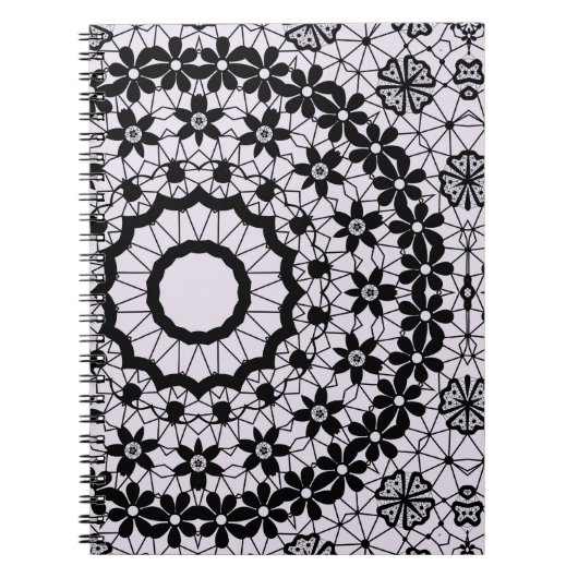 Carnet Décor en dentelle noir gris sans charme (Devant)