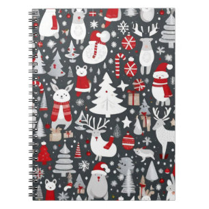 Carnet Décor gris du bonhomme de neige de Noël motif père