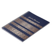 Carnet Décor romantique dentelle d'or personnalisable édi (Côté gauche)