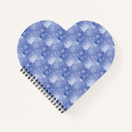 Carnet Décoratif Flocon de neige en forme de coeur (Devant)