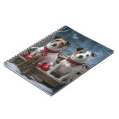 Carnet Décoration de Noël Jack Russell enneigé  (Côté gauche)