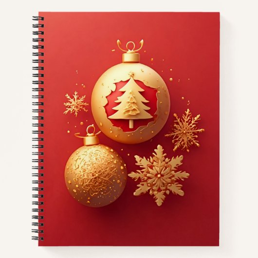 Carnet Décorations de Noël doré (Devant)