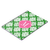 Carnet Décoré d'un monogramme fait sur commande vert et (Côté gauche)
