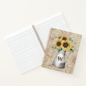 Carnet Découpage de lettre vintage tournesol rustique mon (Intérieur)