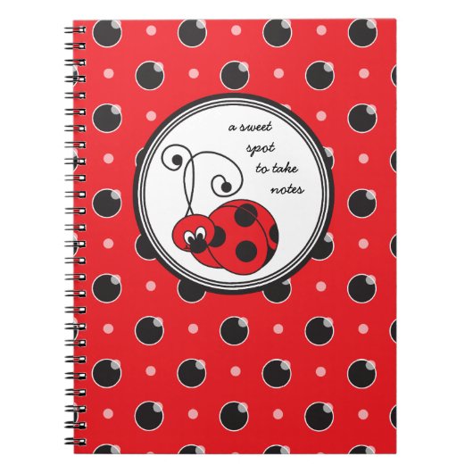 Carnet décousu de coccinelle d'Itty - rouge (Devant)
