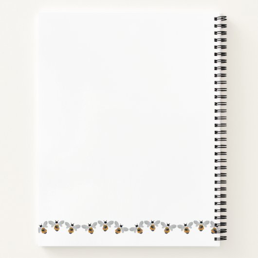 Carnet d'écriture avec aquarelle Bee. Psaume 28:7 (Dos)