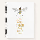 Carnet d'écriture avec aquarelle Bee. Psaume 28:7 (Devant)