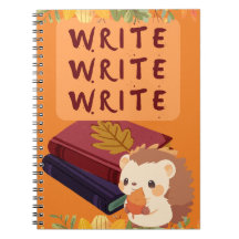 Carnet d'écriture de hérisson pour les écrivains e