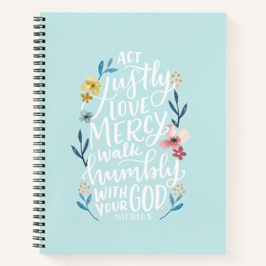 Carnet d'écriture, design manuel. Micah 6:8 (Devant)