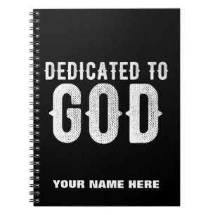 CARNET DÉDIÉ À DIEU COOL PERSONNALISABLE TEXTE BLANC