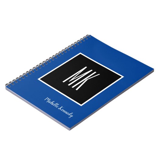 Carnet Deep Blue Black Monogramme Professionnel (Côté gauche)